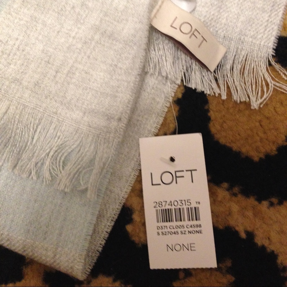 Ann Taylor LOFT pashmina scarf wrap Blue grey time